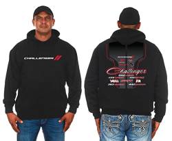 JH Design Group Herren Dodge Challenger Collage Pullover Hoodie 2 Seiten Sweatshirt, Schwarz, Large von JH DESIGN GROUP