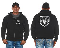 JH Design Group Herren Dodge RAM Zip-Up Hoodie schwarz Sweatshirt, Black, Medium von JH DESIGN GROUP