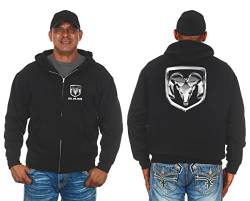 JH Design Group Herren Dodge RAM Zip-Up Hoodie schwarz Sweatshirt, Black, Small von JH DESIGN GROUP