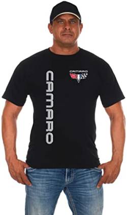 JH Design Herren Chevy Camaro T-Shirt Klassisch Kurzarm Rundhals Shirt, Schwarz, L von JH DESIGN GROUP