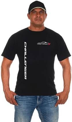 JH Design Herren Dodge Challenger Classic T-Shirt Kurzarm Schwarz Rundhals Shirt, Schwarz, 3X-Groß von JH DESIGN GROUP