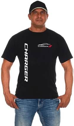 JH Design Herren Dodge Charger Classic T-Shirt Kurzarm Schwarz Rundhals Shirt, Schwarz, Mittel von JH DESIGN GROUP