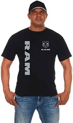 JH Design Herren Dodge Ram Classic T-Shirt Kurzarm Rundhals Shirt, Schwarz, XX-Large von JH DESIGN GROUP