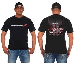 JH Design Herren T-Shirt Dodge Challenger Short Sleeve Schwarz Rundhals Shirt - Schwarz - X-Groß von JH DESIGN GROUP
