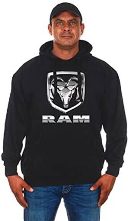 Jh Design Group Herren Dodge Ram Pullover Hoodie ein schwarzes Sweatshirt für Herren, HD12-schwarz, Large von JH DESIGN GROUP