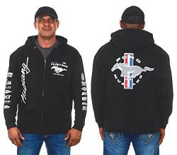 Jh Design Herren Ford Mustang Hoodies in 5 Stilen Pullover & Full Zip Up, Clg2-black, XXX-Large von JH DESIGN GROUP