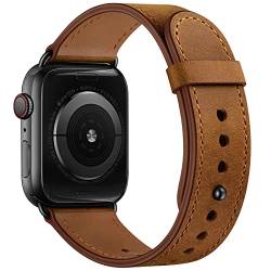 Lederarmband für Apple Watch Ultra 2 SE 2 Armband 49mm 45mm 44mm 42mm Smartwatch Ersatz Armband Weiches Armband iWatch Series 9 8 7 6 5 4 3 2 für Männer Frauen von JHTSOLE
