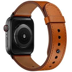 Lederarmband für Apple Watch Ultra 2 SE 2 Armband 49mm 45mm 44mm 42mm Smartwatch Ersatz Armband Weiches Armband iWatch Series 9 8 7 6 5 4 3 2 für Männer Frauen von JHTSOLE