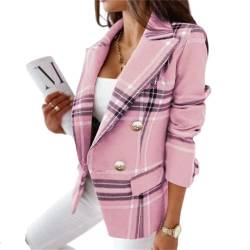 JIAALU Damen Blazer Elegant Damen Basic Reverskragen Blazerjacke Damen Cardigan Freizeit Business Jacke Revers Büro Business Formal Blazer Slim Fit Langärmelig Outwear für Arbeit Büro Sakko von JIAALU