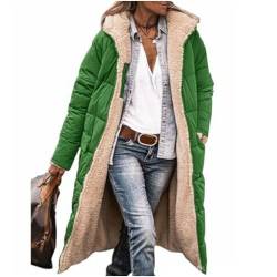 JIAALU Damen Warm Doppelseitige Plüsch Wintermäntel Auf Beiden Seiten Parka mit Fell Kapuze Warm Sherpa Fleece Gefütterter Frauen Oberbekleidung Outdoorjacke Steppjacke Steppmantel von JIAALU