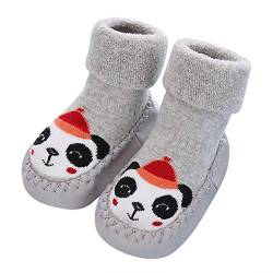 Baby Socken Hüttenschuhe Baumwolle Krabbelschuhe Socken-Schuhe Hausschuhe Anti Rutsch Mädchen Jungen Socken Schühchen Dick Boden Socken Thermosocken Kuschelsocken Lauflernschuhe, 18-24 Monate, 1 Paar von JIAHG