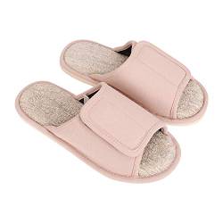 JIAHG Diabetiker Hausschuhe Damen Arthritis à–dem geschwollene Füße Pantoffeln Orthopädische Herren Easy Close Wide Verstellbar rutschfeste Open Toe Slipper,Rosa,39/40 EU (Herstellergröße 40/41) von JIAHG