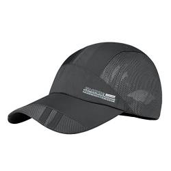 JIAHG Herren Baseball Cap Sonnenhut schnell-trocknend Baseball Sonnen Sport Cap Baseballmütze Faltbar, Leicht, Verstellbar, Baseballkappe für Draußen, Sport und Reisen, Dunkelgrau, Einheitsgröße von JIAHG