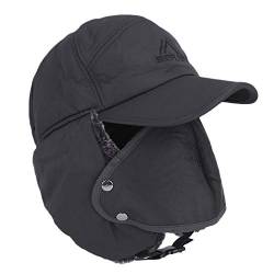 JIAHG Herren Winter Fliegermütze Trappermütze Winddicht Warm Wintermütze mit Ohrenklappen Männer Baseball Cap Bombermütze Russenmütze für Snowboarden Skaten Radfahren von JIAHG