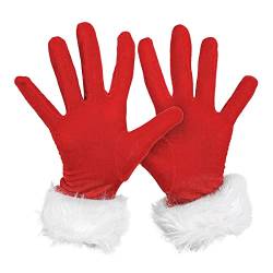 JIAHG Weihnachtshandschuhe Damen Mädchen Weihnachtsmann Handschuhe Fäustlinge Roter Samt Cosplay Kostüm Handschuhe Winter Warm Vollfingerhandschuhe Christmas Gloves von JIAHG