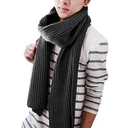 Liebespaar Strickschal Lang Warm Grobstrick Halstuch Oversize einfarbig Winterschal Schlauchschal Loopschal 190 x 35cm von JIAHG