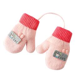 Unisex Kinder Fäustling Baby Winter Handschuhe Gloves Fausthandschuhe Halshandschuhe Dicke Warm Strickhandschuhe Kinder Skihandschuhe Laufhandschuhe mit schnur, 1-3 Jahre alt von JIAHG