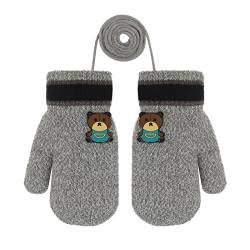 Unisex Kinder Fäustling Baby Winter Handschuhe Gloves Fausthandschuhe Halshandschuhe Dicke Warm Strickhandschuhe Kinder Skihandschuhe Laufhandschuhe mit schnur, 1-3 Jahre alt von JIAHG