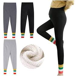 JIANGML Winter Umstandsmode Damen, Fleece Umstandsleggings Schwangerschafts Leggings Umstandsmode Leggings Schwangerschafts-Hose Maternity Umstandshose Warme Leggings für Schwangere Jogginghose von JIANGML