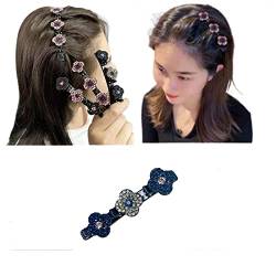 Kolibri Haarspange mit Kristallblume,funkelnde Kristallstein-geflochtene Haarspangen, geflochtene Haarspange mit Strasssteinen, legante Haarspangen für Damen Mädchen für Geschenk (A) von JIANGML