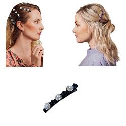 Kolibri Haarspange mit Kristallblume,funkelnde Kristallstein-geflochtene Haarspangen, geflochtene Haarspange mit Strasssteinen, legante Haarspangen für Damen Mädchen für Geschenk (A6) von JIANGML