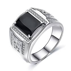 Men's ring Handgemachte Schmuck Herrenring Schwarze Achat Gentleman Ring herren Verlobungsring Best Geschenk Für Männer von JIANGXIN