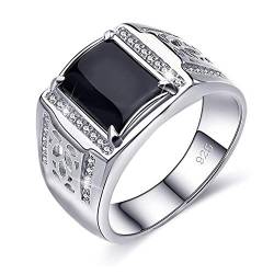 Men's ring Handgemachte Schmuck Herrenring Schwarze Achat Gentleman Ring herren Verlobungsring Best Geschenk Für Männer von JIANGXIN