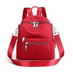 Damen Mini Rucksack börse Mode Leicht Rucksack Daypack Kleine Umhängetasche - Rot - Small von JIANLINST