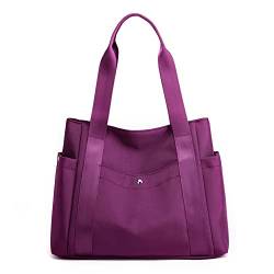 JIANLINST Damen Handtasche Shopper Multi-Pocket Tote Handtasche Henkeltasche Lässige Schultertasche Lila von JIANLINST