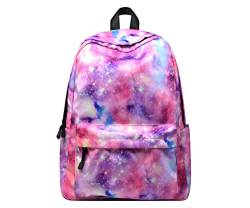 JIANLINST Mädchen Schulrucksack Jungen Teenager Schultasche Wasserdicht Nylon Rucksack Damen Schulranzen Freizeitrucksack Laptop Tasche Rosa-Gelb von JIANLINST