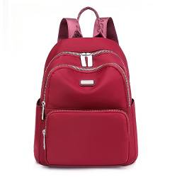 JIANLINST Rucksack Damen Klein Schulrucksack Cityrucksack Leichtgewicht Wasserdicht Reiserucksack Casual Daypack Burgund von JIANLINST