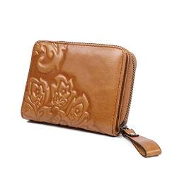 JIAQIWENCHUANG Mode Frauen Brieftaschen Aus Echtem Leder Zipper Weibliche Karte Halter Geldbörse Brieftasche (Color : E) von JIAQIWENCHUANG
