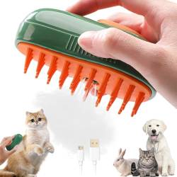 Steamy Brush Katze, Steamy Cat Brush Selbstreinigende Katzenbürste mit Dampf Katze Pflege Bürste, für Katzen und Hunde Haustier, zum Entfernen von verfilztem und losem Haar (Avocado) von JIASHA