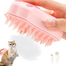 Steamy Brush Katze, Steamy Cat Brush Selbstreinigende Katzenbürste mit Dampf Katze Pflege Bürste, für Katzen und Hunde Haustier, zum Entfernen von verfilztem und losem Haar (Katzenkrallen) von JIASHA