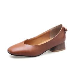 Frauen Loafers Schuhe Blockabsatz niedriger Absatz Karree lässige Pumps für Frauen z18-8s von JIEEME