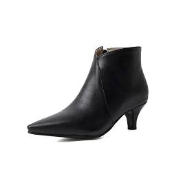 JIEEME Synthetik sexy pointed toe stiletto zipper mid heel with 5 cm ankle casual boots for women big size 35-46 t10-22 von JIEEME
