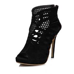 JIEEME Women's sexy peep toe stiletto zip high heel with 11.5 cm sandals easy walking evening party pumps for women big size 35-49 z588s von JIEEME