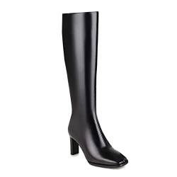 Microfiber Square Toe Block Heel Zipper high Heel with 8 cm Handmade Langschaft Boots for Women Big Size hy875-52 von JIEEME