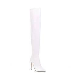 Patent Leather sexy Pointed Toe Stiletto Zipper high Heel with 11 cm Overknee Winter Boots for Women Big Size 35-48 t10172 von JIEEME