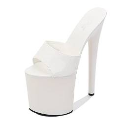 Women's Fashion peep Toe Stiletto Slip-on Slipper high Heel with 20 cm Platform with 10 cm Pumps for Women tf1986-42 von JIEEME