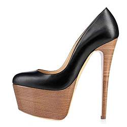 Women's fashion round toe stiletto slip-on super high heel water platform comfortable evening party pumps with women big size Zkd210s von JIEEME