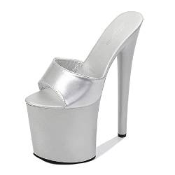 women's fashion peep toe stiletto slip-on slipper high heel with 20 cm platform with 10 cm pumps for women tf1986-42 von JIEEME