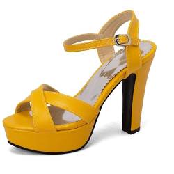 women sandals fashion peep toe buckle strap shoes, Block heel super high heel handmade pumps for women big size 35-48 Z33-81T von JIEEME