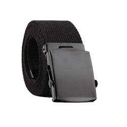 JIER Damen Gürtel Nylon Canvas Belt Unisex Stufenlos Verstellbarer Stoffgürtel Automatische Mode Elastischer Geflochtener Stretchgürtel (Schwarz) von JIER-Gürtel