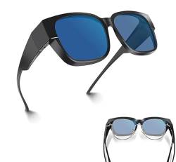 JIGUOOR Überbrille Sonnenbrille für Herren und Damen, UV400 Schutz, Fit Over Brille Überbrille für zum Fahren Radfahren Golf Fischen Laufen Segeln Skifahren von JIGUOOR
