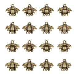 JIHUOO 50 Stück Legierung Bee Charm Bienen Anhänger Perle Schmuckherstellung Zubehör für DIY Bronze von JIHUOO