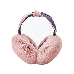 JIHUOO Winter Kunstpelz Ohrenwärmer Flauschige Plüsch Ohrenschützer Faltbare Ohrenwärmer Warme Ohrabdeckungen Earmuffs Winterzubehör für Mädchen Damen Rosa von JIHUOO