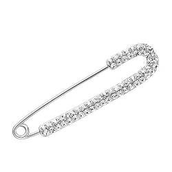 Strass Groß Sicherheitsnadeln Broschen Pins Schal Clip Pullover Clip für Damen Silber von JIHUOO