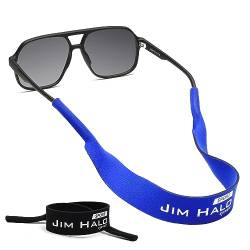JIM HALO 2-Pack Sport Brillenbänder, Klassischem Neopren Schwimmend Brillen-Ketten, Sichern Sie Ihre Brille und Brille Schwarz & Blau von JIM HALO