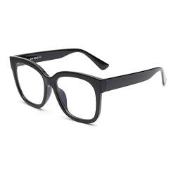 JIM HALO Blaulicht-Blockerbrillen für Frauen Übergroße quadratische Computerbrillen reduzieren die Augenbelastung schwarz von JIM HALO